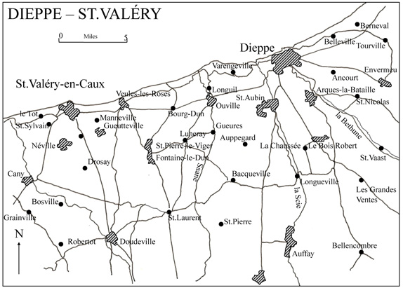 Map of Dieppe - St. Valery