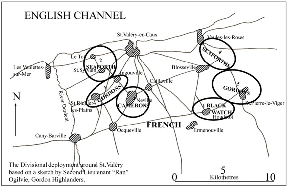 Map of divisional deployment around St. Valery